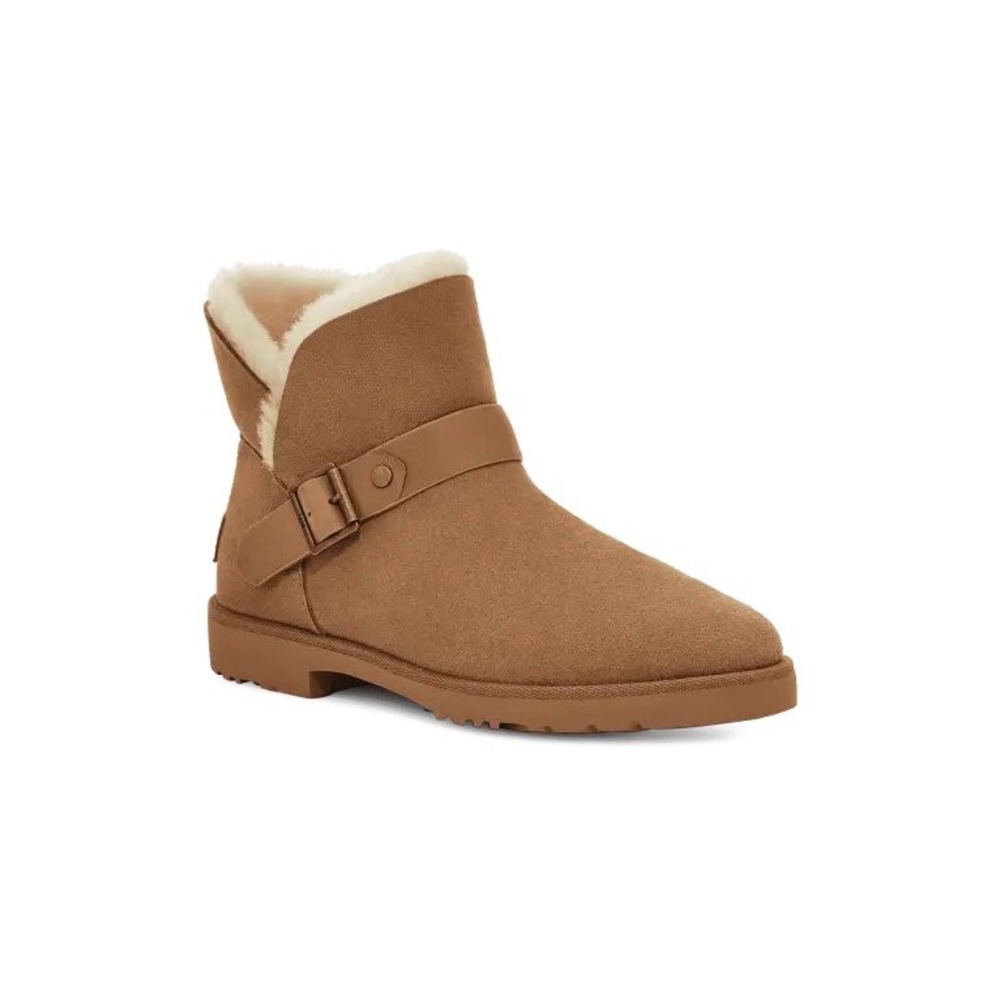 UGG Romely Short Buckle Chestnut Suede Sheepskin Ankle Boots 1132993 8 NWB